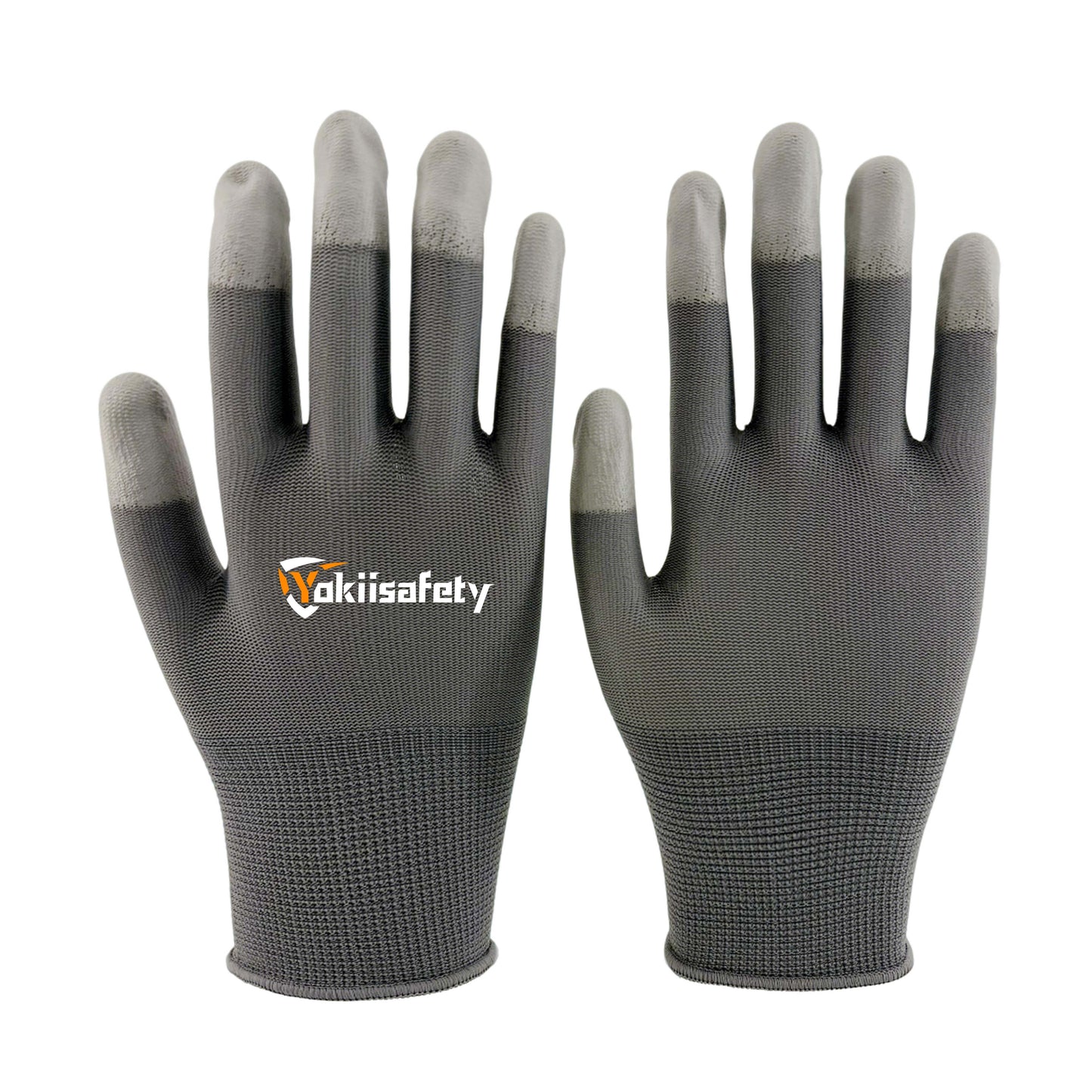 13 Gauge Polyester PU Finger Coated Gloves