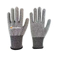 13 gauge HPPE cut resistant safety gloves - salt and pepper knit with elastic wrist cuff