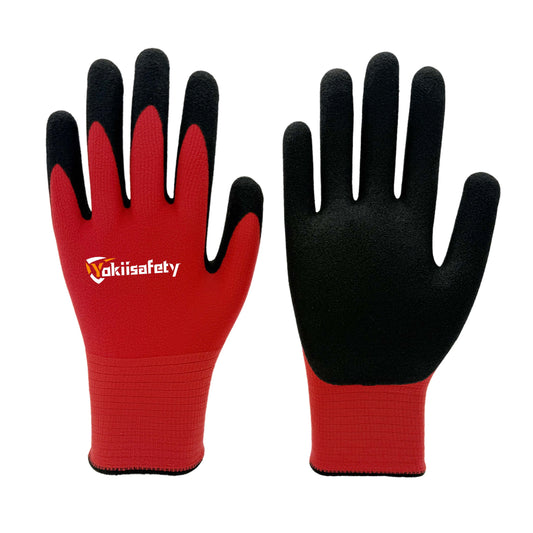 18 Gauge Nylon Gloves With Nitrile Sandy Coating
